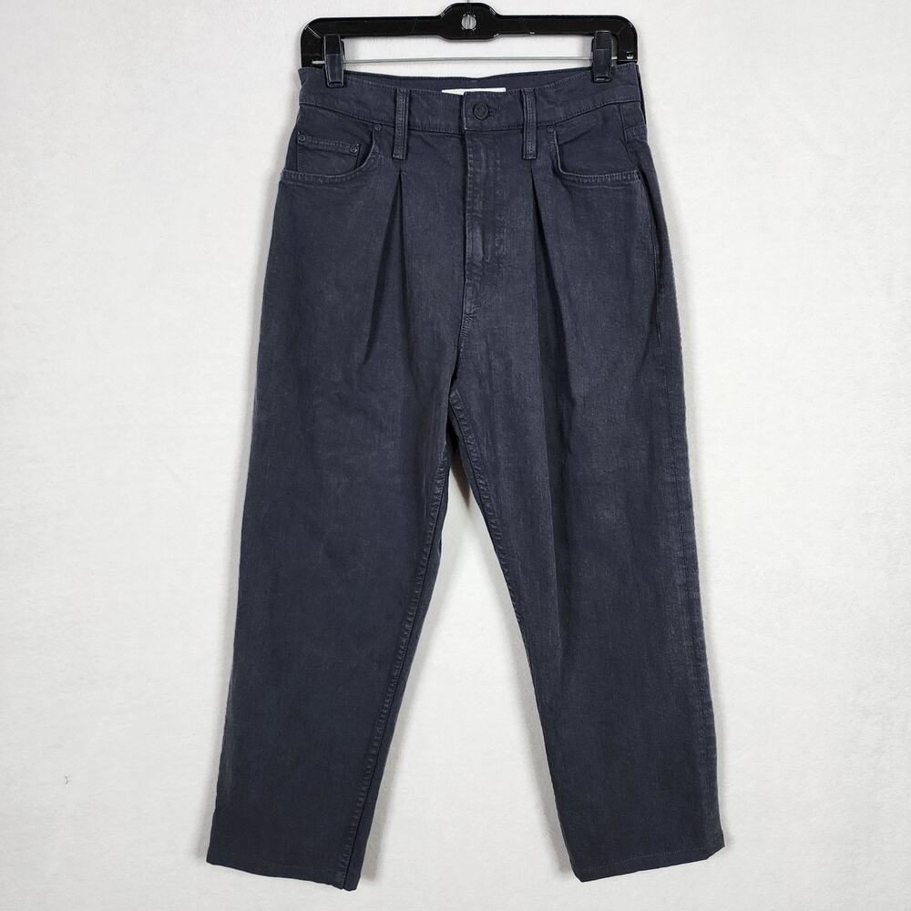 MOTHER Superior The Inside Out Ankle Faded Black Pleated Jeans Baggy Size 27